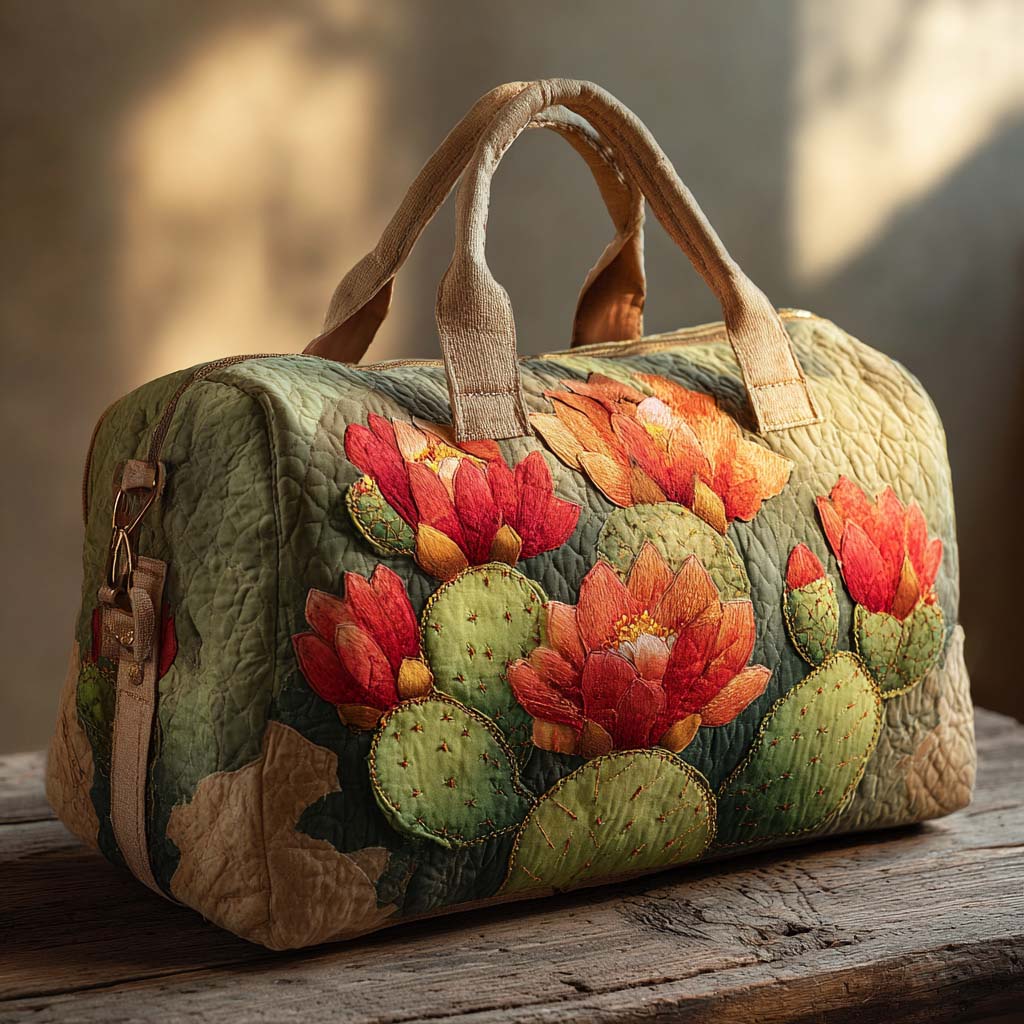 Bolsa de Viaje Acolchada - Cactus en Flores