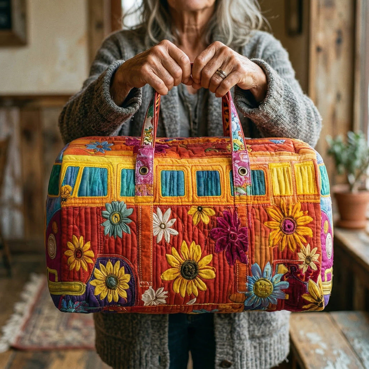 Bolsa de Viaje Acolchada Furgoneta Hippie